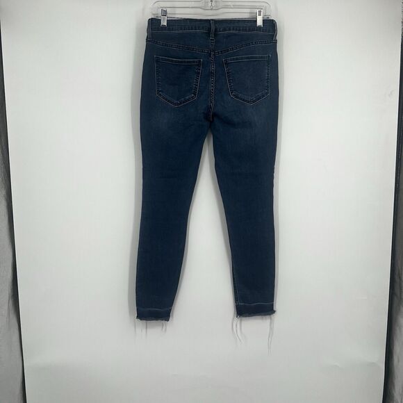 Womens Old Navy 6 Rockstar Super Skinny Raw Hem Ankle Distressed Blue Jeans - Picture 5 of 8